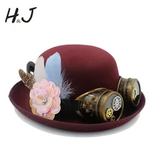 Шляпа Fedora ручной работы стимпанк БОУЛЕР шляпа для женщин и мужчин шестерни очки шапка для косплея Бейли офголливуд Хэллоуин праздничные колпаки