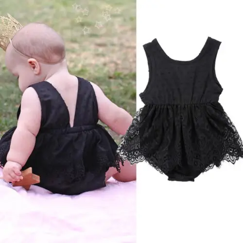 

Fashion Newborn Baby Girls Infant Cute Clothes Sleeveless Lace Tutu Romper Jumpsuits Summer Clothes 0-24M