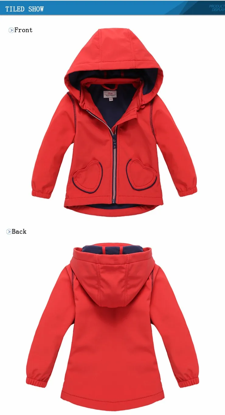 Красная флисовая куртка с детектором для маленьких девочек 62-92