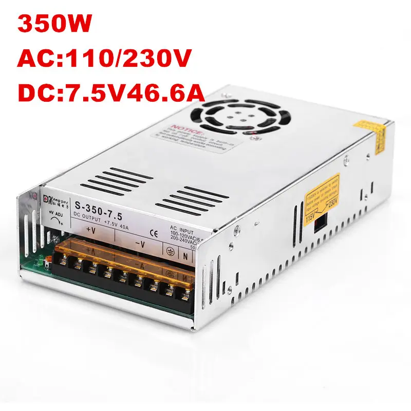 20PCS 350W Switching Power Supply 7.5V 40A AC DC 100 240VAC S 350 7.5
