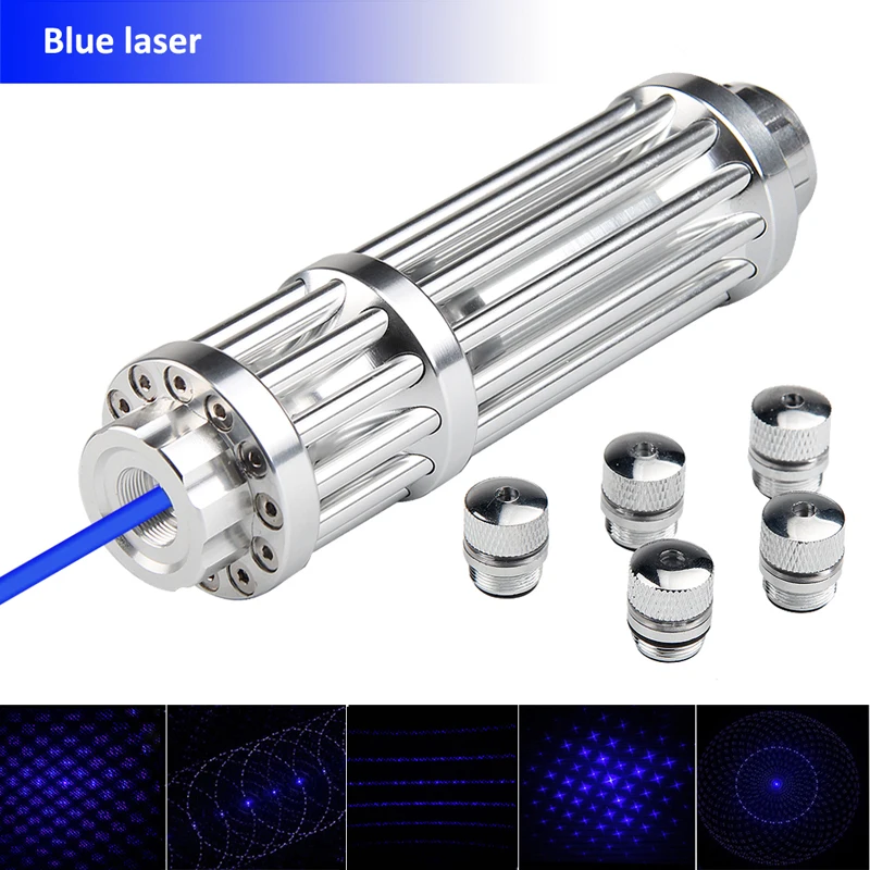 USB Blue Laser Pointer High Power Lazer Pen Rechargeable Built in Battery Light Adjustable Focus Burning Match lit cigarette With 5 stars Caps & Box RL3-0025-01