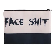 Face Shit 3D Printing square cosmetic bag 2016 Fashion New pouch necessaire toiletry bag organizer maleta de maquiagem bags