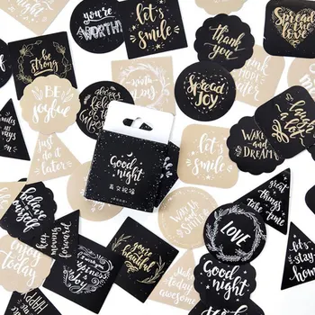

45 pcs/box English blessing paper sticker decoration DIY diary scrapbooking sealing sticker kawaii stationery kids gifts