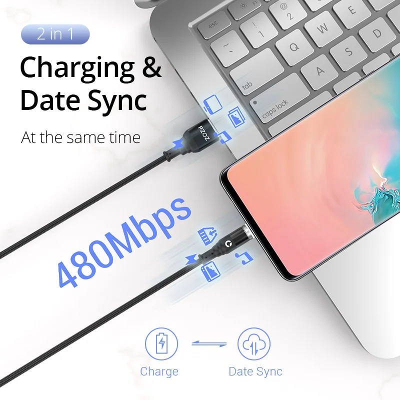  PZOZ Magnetische Micro USB Kabel Magnetische USB Typ C für iphone 8 X Samsung xiaomi Schnelle Lade 