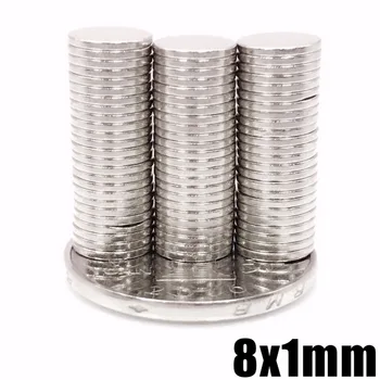 

50Pcs 8x1 Neodymium Magnet Disc Permanent N35 NdFeB Small Round Super Powerful Strong Magnetic 8*1 Magnets 8mm x 1mm