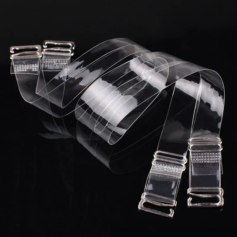 

2Pairs=4Pcs Metal Buckle Bra Straps Belt Women's Elastic Transparent Silicone Bra Straps Adjustable Baldric Accessories 2019