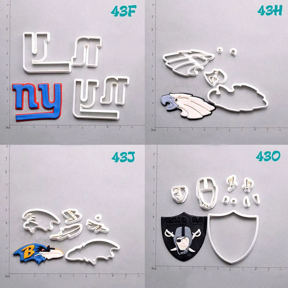 

National Football Team Logo Design Cake Cutter Set Custom Made 3D Printed Fondant Tools