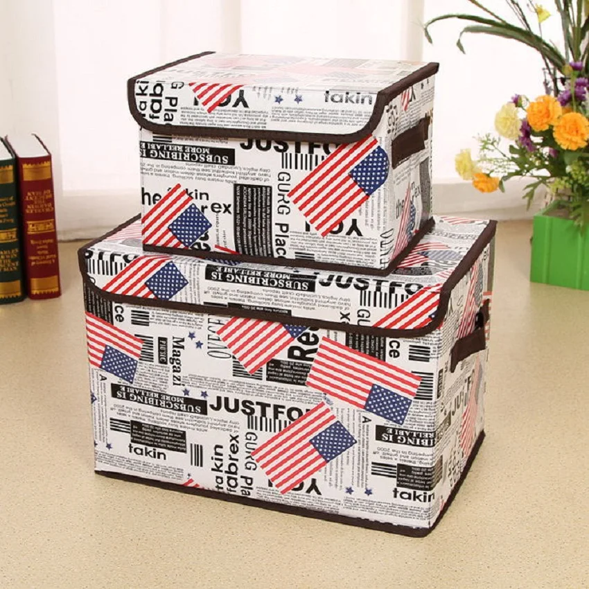 Cajas de almacenamiento de lino de algodón plegables para corbatas calcetines pantalones cortos sujetador ropa interior Organizador varios armarios almacenamiento armario Organizador
