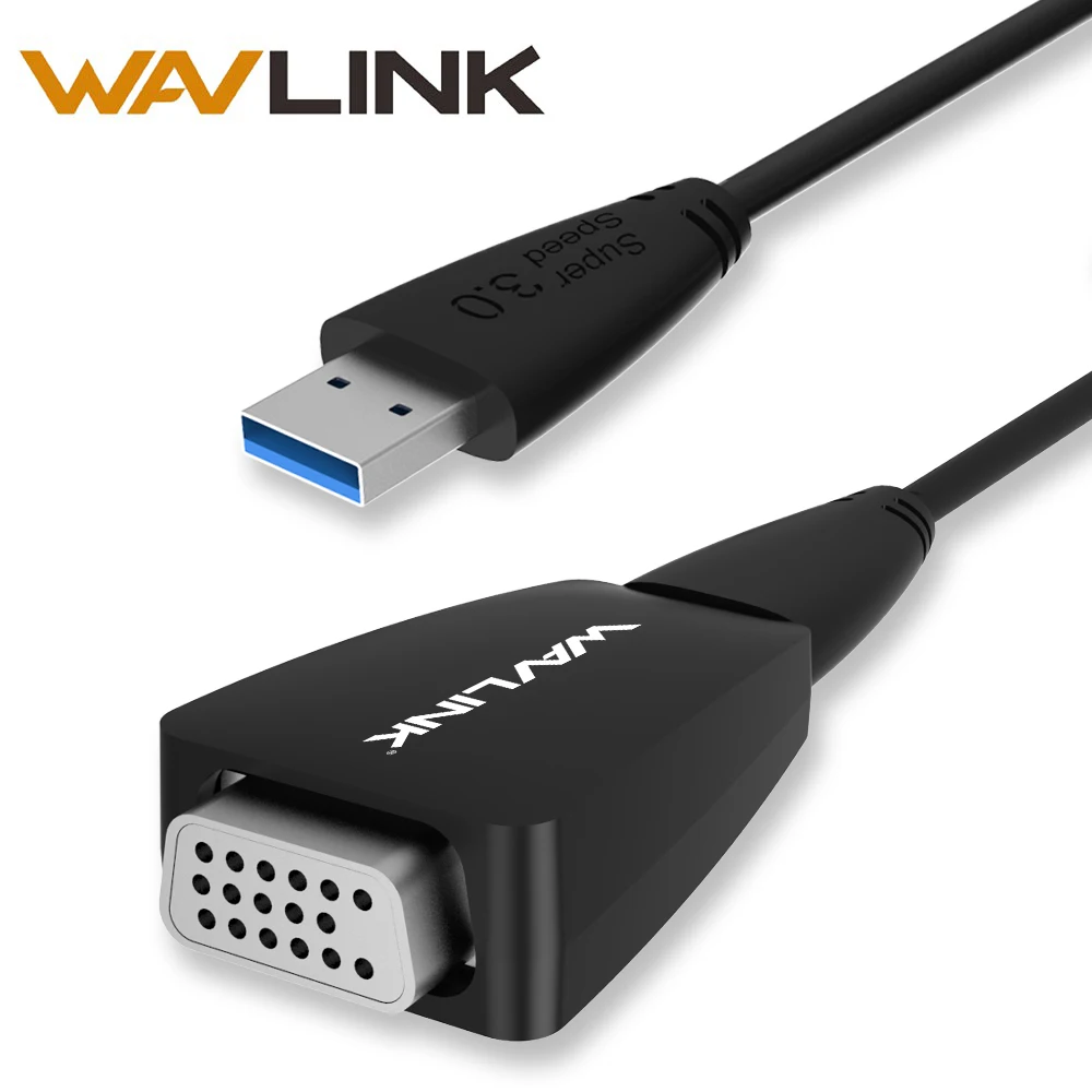 

Wavlink USB 3.0 to VGA Adapter External Graphic Card Converter Pixels up to 1920*1080 with USB 3.0 to Micro B Cable Extend Cable