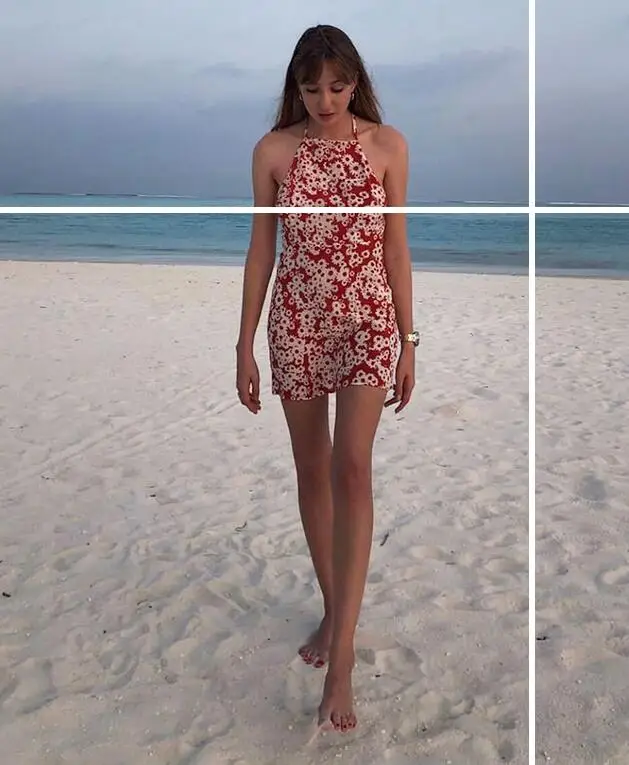 

Silk Print Halter Neck Sleeveless Mini dress Open back Crossover tied Off the shoulder Short Printed Woman dress