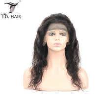 TD синтетический фронтальный волнистый парик с волосами младенца швейцарские прозрачные кружева перуанские парики Remy натуральные человеческие волосы 130% 150% 180% парик
