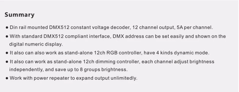 Акция! 12 канальный декодер CVDMX512; DC5-24V вход; 5А* 12CH выход с дисплеем для Настройка адреса DMX