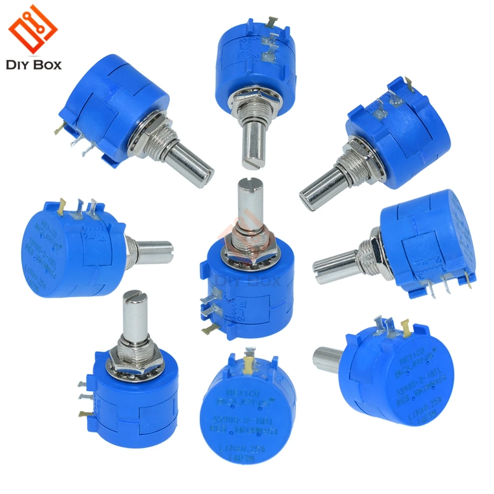 

2 шт., прецизионный многооборотный потенциометр 3590S-2-103L 3590S 10K ohm, 10 колец, регулируемый резистор