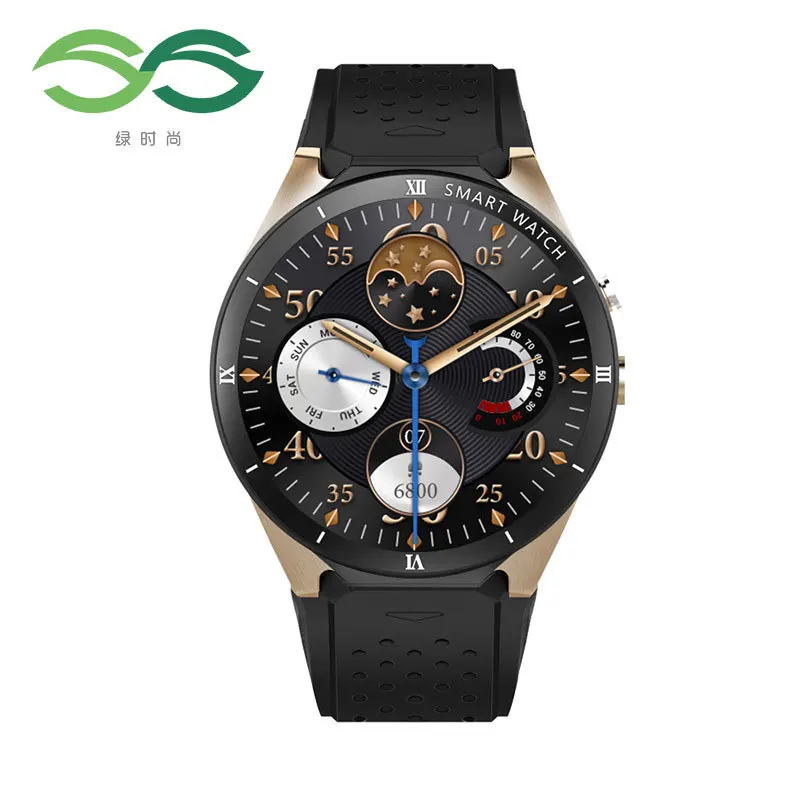

Free Shipping 1+16GB Memory 2 Million Cameras 3G Card Insertable Round Screen Dial and Answer Call GPS Smart Watch Men KW88 Pro