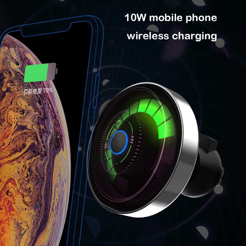 Vacuum pressure suction cup mobile phone holder 10W phone wireless