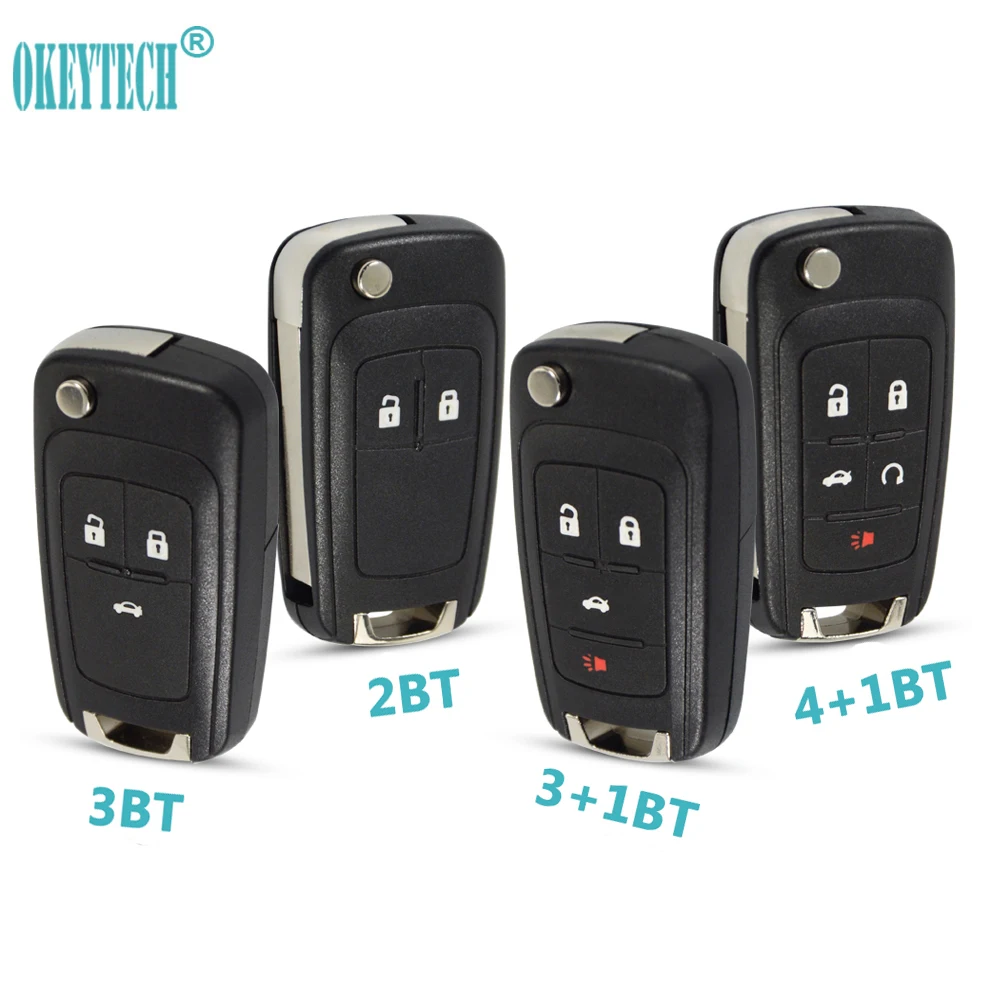 

OkeyTech Flip 3 Button Remote Key Case Shell HU100 Blade for VAUXHALL OPEL Insignia Astra J Zafira C Mokka Car Control Fob keys