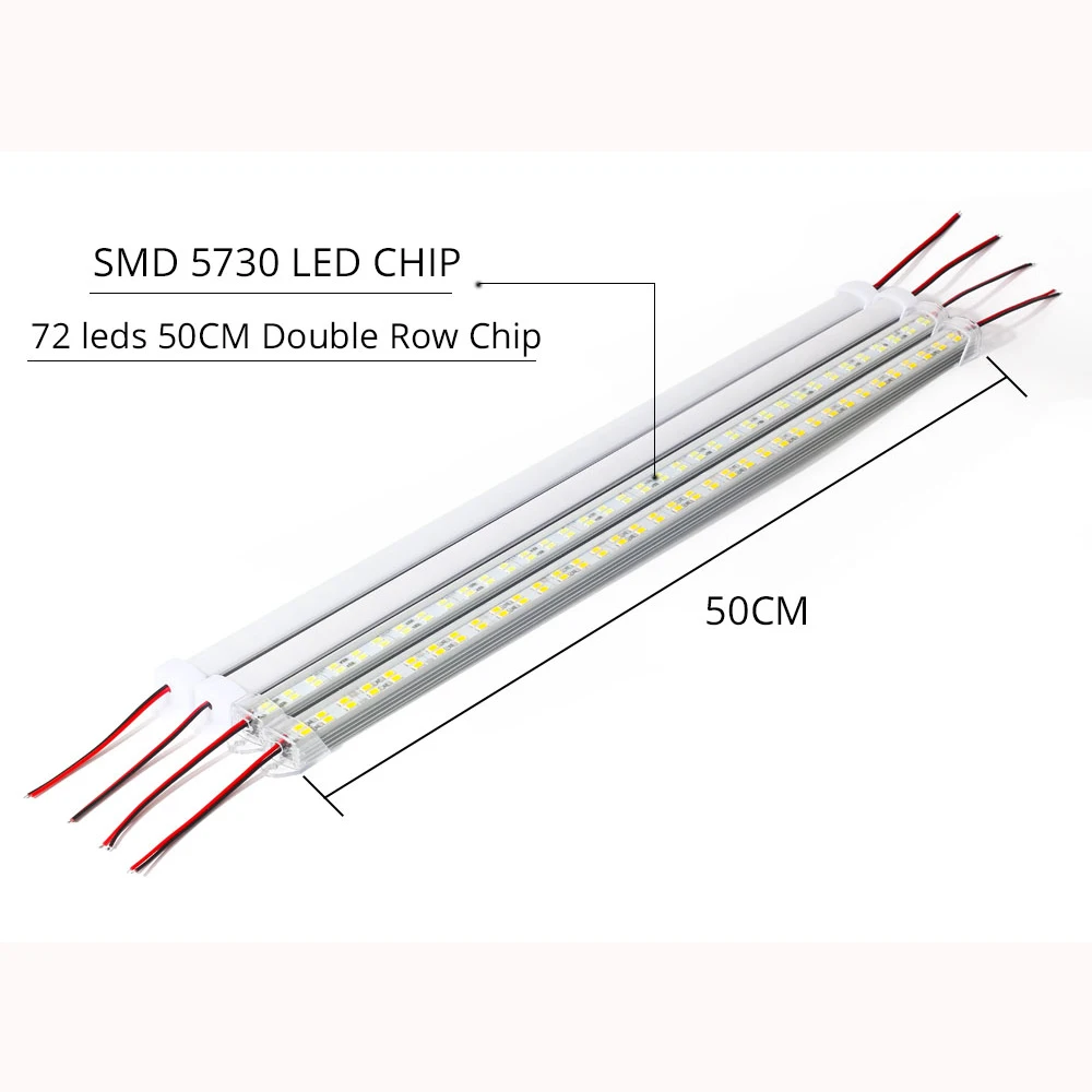 Excellux 10 шт. 12 В 5730 светодиодный барный светильник двухрядный чип 72 светодиода высокая яркость для кухонного шкафа светильник задний светильник ing украшение