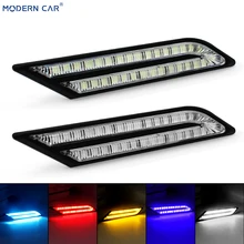 MODERN CAR 2x led DRL Daytime Running Light For Auto Waterproof Blade Car Styling External Universal Siganl LED Fog Lamps Yellow MODERN CAR 2x led DRL Daytime Running Light For Auto Waterproof Blade Car Styling External Universal Siganl LED Fog Lamps Yellow