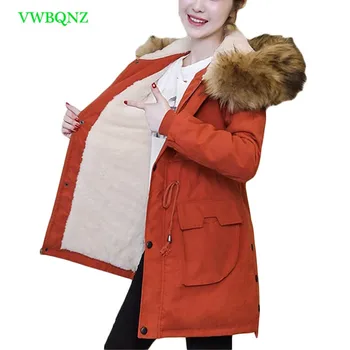 

Women Parka Winter Jacket Coat Women Warm Parkas Female Overcoat High Quality Plus size Hooded Fur collar cotton Coat 4XL A981