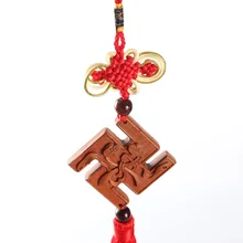 Красивая древесина крест украшения безопасный счастливый автомобиль зеркало висячие украшения Желая Вам каждый успех автомобиль брелок кулон брелок