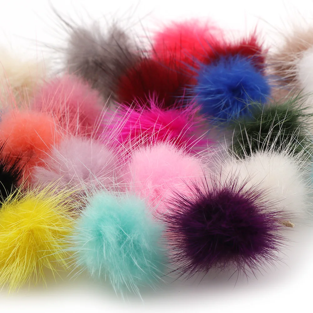 

10pcs Mink Fur Ball Fur Pompom 30MM DIY Jewelry Findings Mink Ball for shoes jewelry cloth Making Craft