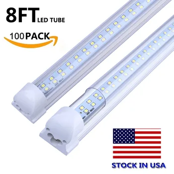 

LED T8 LED Tube Light 8FT 8 Feet Double Row Tubes Lights Integrated Tube Shop Light Home LED Lighting CE FCC Stock In US
