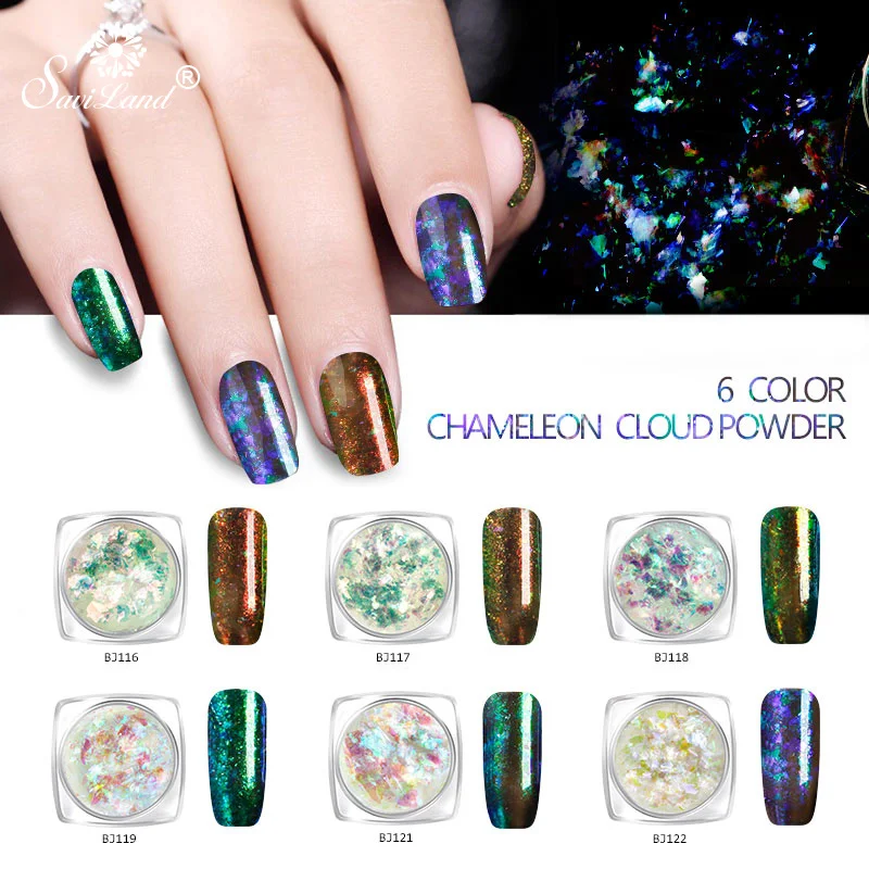 

Saviland Cloud Chameleon Nail Tools Powder Irregular Paillette Starry Sky Effects Manicure Glitter Flakes Decoration Nail Art