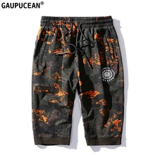 Камуфляжные большие размеры, L-8XL, до колена, мужские короткие штаны, хлопок, мужские карманы, эластичная резинка на талии, военные повседневные мужские шорты