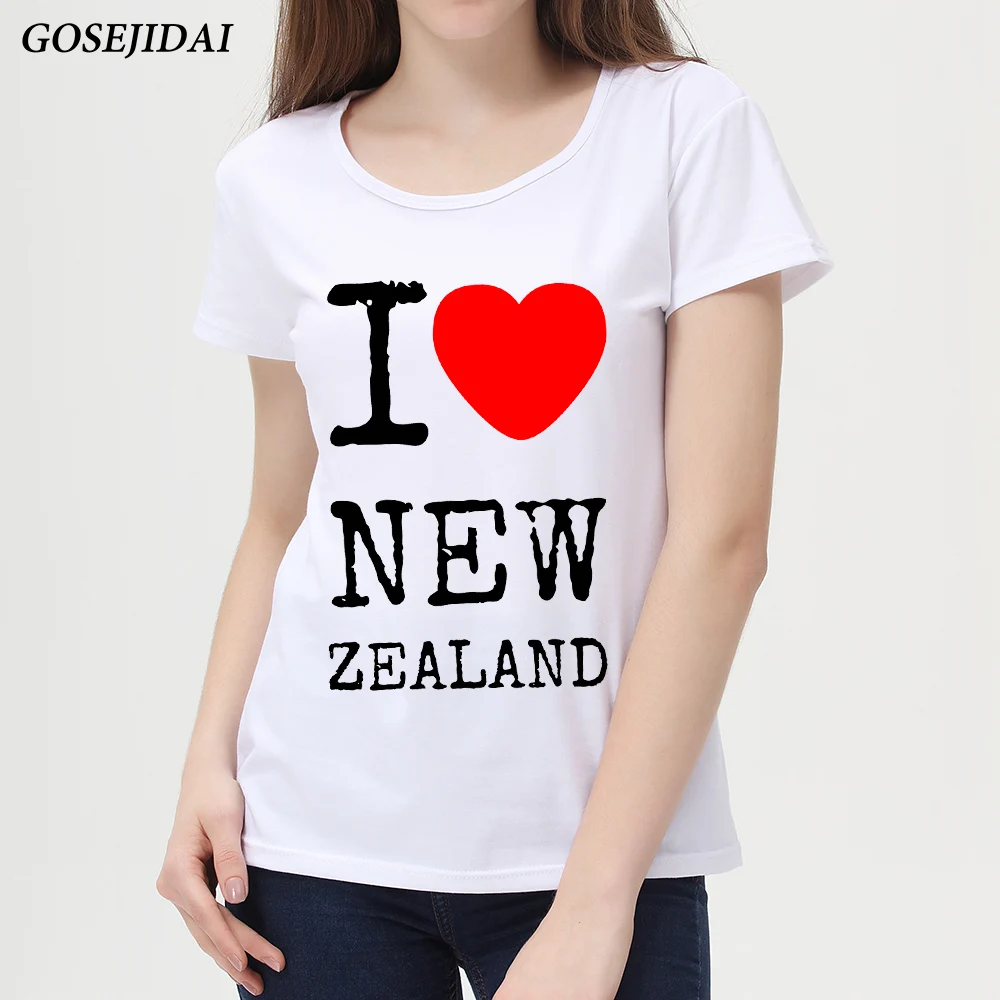 Женская футболка с надписью I Love NEW ZEALAND MOROCCO Париж Сан Габриэль Саудовская Аравия