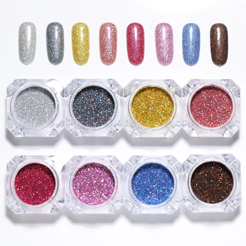 

1g Holographic Nail Powder Fine Dust Glitter Shining Sparkly Nail Art Decoration for Manicure Salon Home DIY