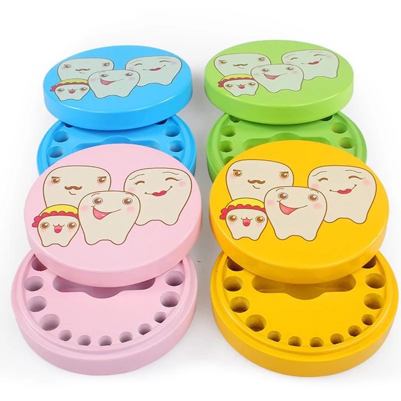 

Baby Montessori Educational Kids Tooth Organizer Storage Teeth Box Save Milk Creative Toys Wooden Gifts for Children Birthday