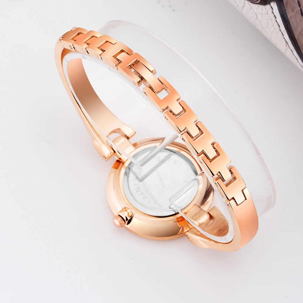3 шт. набор Бабочка кварцевые элегантные часы для женщин розовое золото браслет часы простые ювелирные изделия Дамы Девушка Повседневное маленький циферблат наручные часы