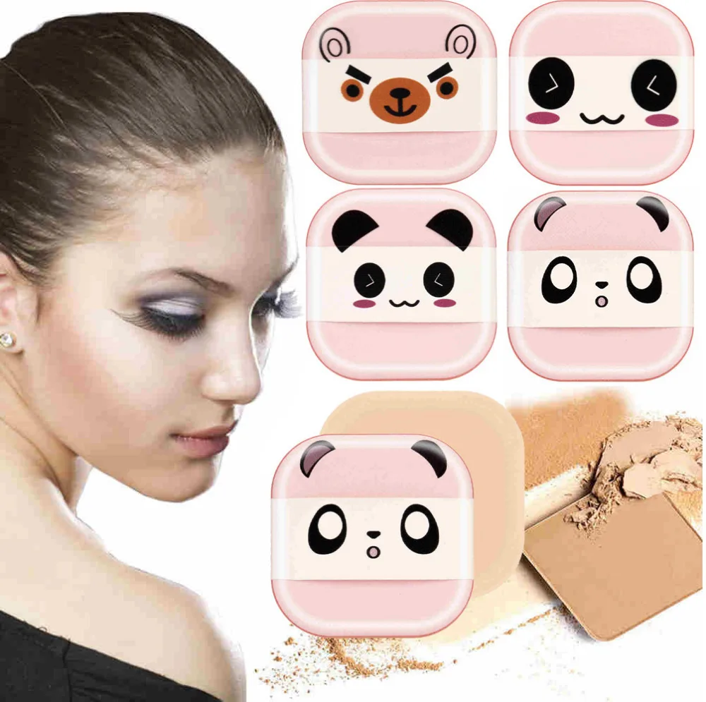 5pcs Cute Emoji Sponge Foundation Makeup Brush Powder Puff Brush Cute