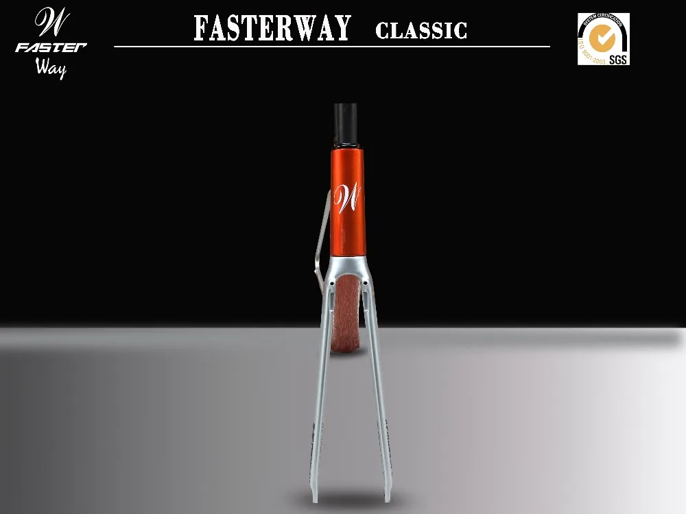 Тайваньский бренд FASTERWAY Классический прозрачный оранжевый серебристый супер светильник карбоновая рама дорога: рамка+ подседельный штырь+ вилка+ зажим+ гарнитура