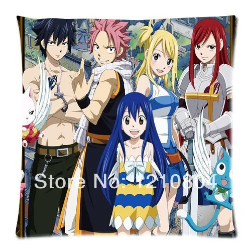 Japanese manga series Fairy Tail Custom Zippered Pillow Cases 40x40cm (Twin sides) | Дом и сад