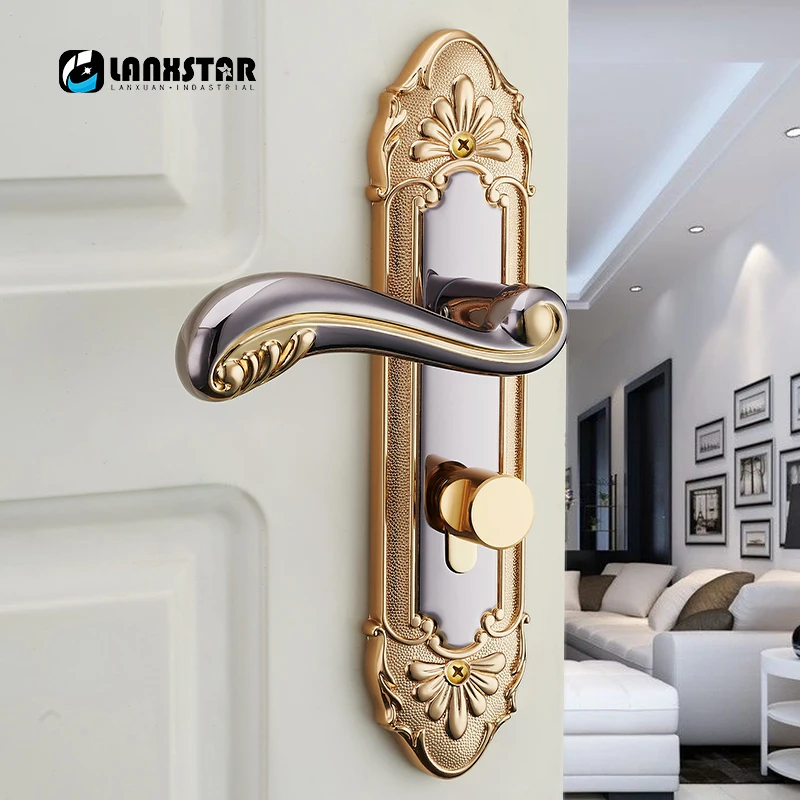Us 60 37 5 Off European Style Lockset Bronze Bedroom Interior Door Wood Doors Black Gold Mechanical Handle Lock In Handles From Home