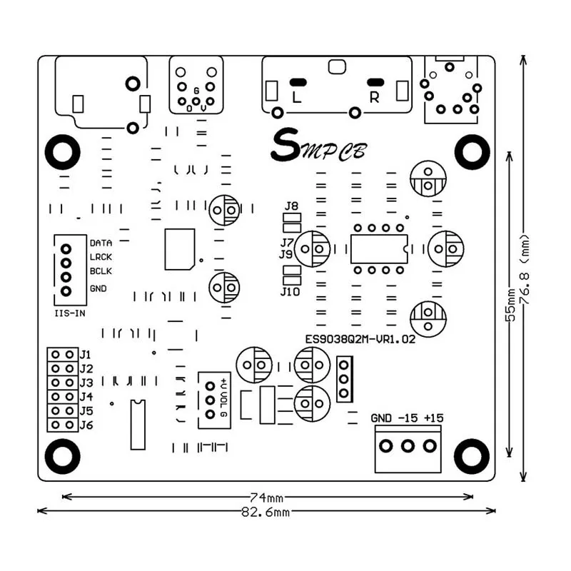 ES9038 Q2M DAC DSD декодер поддержка IIS DSD 384 кГц коаксиальный волоконный DOP для hifi усилитель аудио B2-001