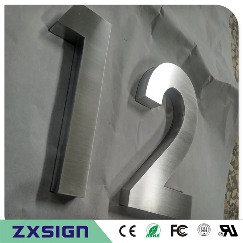 Factory Outlet Outdoor 304# mirror polished brushed stainless steel house number sign for 10cm(=4 inches) high