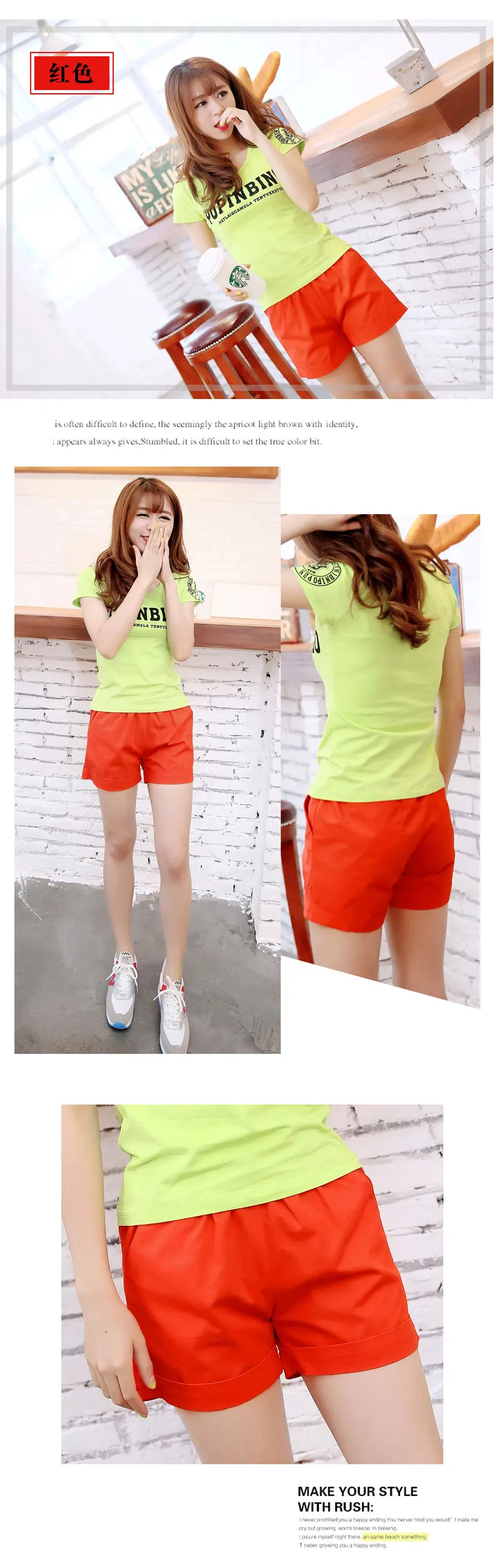 2017 special summer new solid color shorts female summer new large candy color loose cotton casual shorts Korean hot pants tide (14)