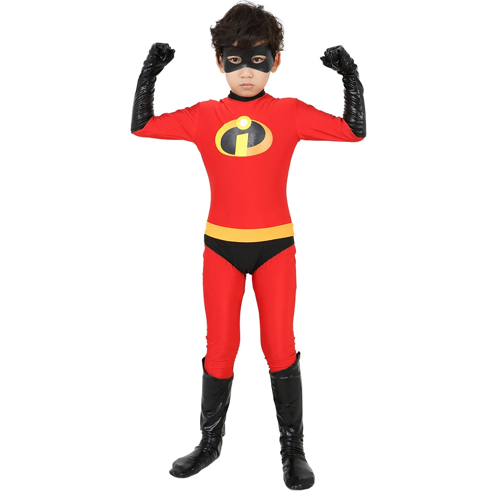 2018 free shipping The Incredibles Costume for kid High Elastic Lycra Spandex Bodysuit Second Skin Suit Child Cosplay Costumes 