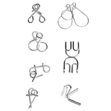 7 Brain Teaser Metal Wire IQ Puzzle Ring Test Mind Game Child Toy Developing educational toys Kids Toy Baby Education Plaything