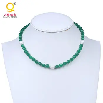 

Fashion new freshwater pearl stone necklace 8mm semi-precious stone jewelry multi-color stone choker necklace