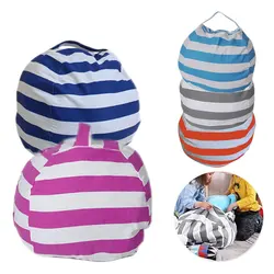 Modern Stuffed Striped Storage Bean Bag Chair Portable Kids Toy Storage Bag & Play Mat Organizer for Livingroom Modern Stuffed Striped Storage Bean Bag Chair Portable Kids Toy Storage Bag & Play Mat Organizer for Livingroom