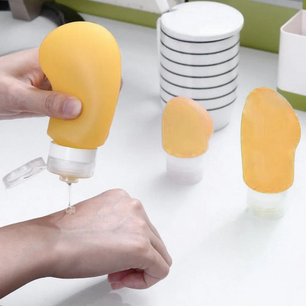 3in1 Set Silicone Portable Soap Dispenser Mango shape Travel Liquid Sub-bottling 3in1 Set Silicone Portable Soap Dispenser Mango shape Travel Liquid Sub-bottling
