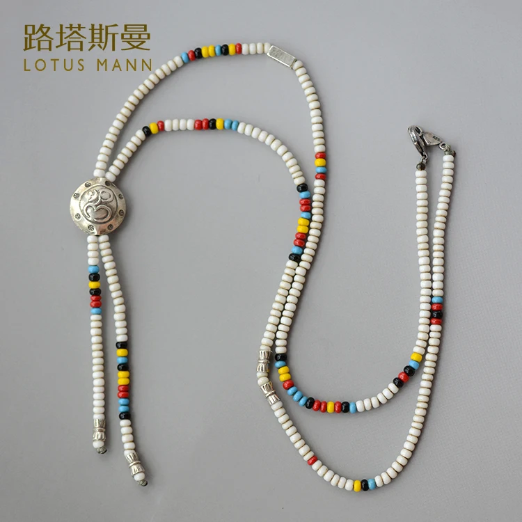 

Lotus Mann Pearl coloured glaze color matching trade 925 silver necklace Multicolor into