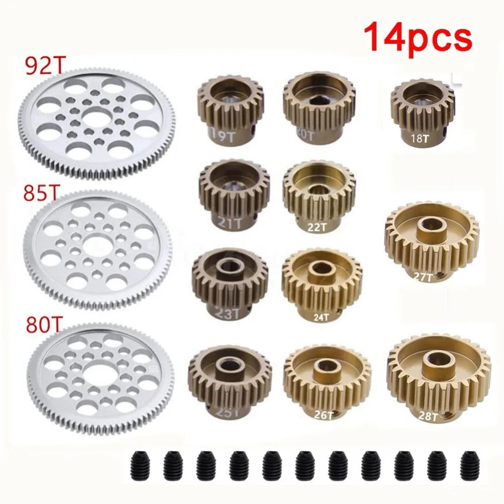 Металлическая Цилиндрическая Шестерня 48P 92T 85T 80T Шестерня 19T 20T 21T 22T 23T 24T 25T 26T моторная Шестерня s для Sakura R31 G31 SCX10 AX10 Traxxas HPI