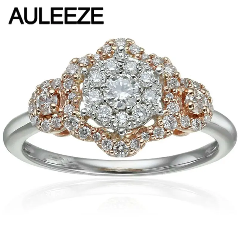 Trendy Retro 14k Two Tone White Rose Gold Ring Fine Jewelry Lab Trendy Retro 14k Two Tone White Rose Gold Ring Fine Jewelry Lab Grown Diamond Wedding Band For Women Moissanites Engagement In Rings From