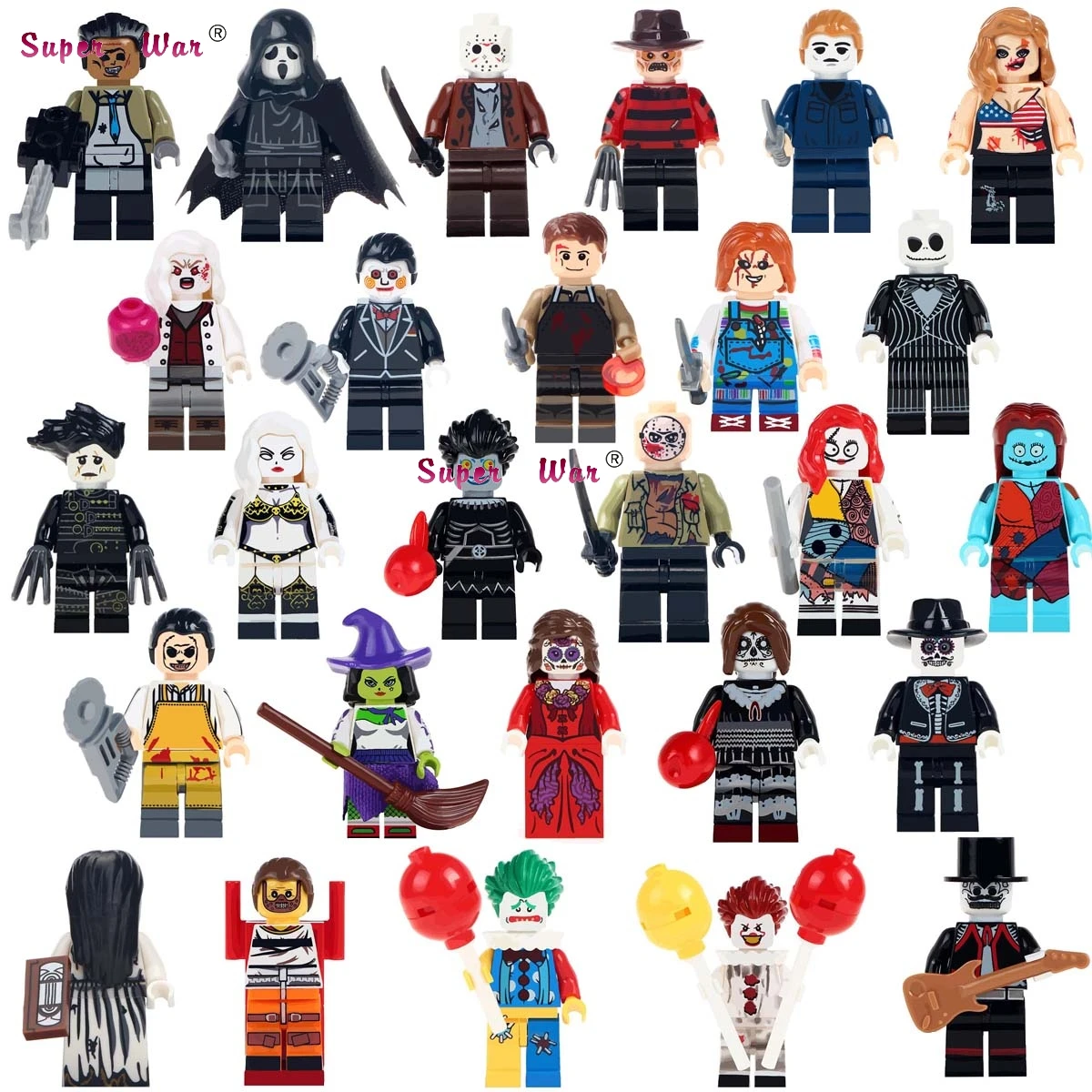

Single Horror Theme Series The Ring Hockey Guy Hockey Mask Hunter-Black Friday Jason Halloween Creepy Doll building blocks Toys