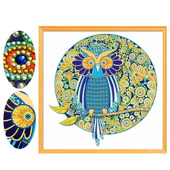 

Special Shaped Diamond Painting Animal Picture Of Rhinestone Diy Craft Diamond Embroidery Owl 44x44cm