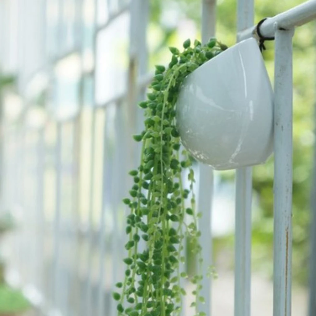 Realistic Artificial Hanging String of Pearls Wicker Faux Succulent Greenhouse Plants for Home Garden Wedding Party Decoration